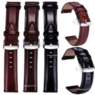 12/13/14/17/18/20/22mm Leather Watch Band Quick Release Wrist Strap For Fossil Q For Amazfit GTS Samsung Galaxy Watch 3 45mm 41mm Gear S3 Watch 5 Pro 45mm Garmin Vivoactive3/Vivomo