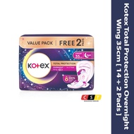 Kotex Total Protection Overnight Wing 35cm [ 14 + 2 Pads ]
