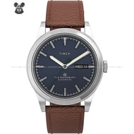 TIMEX TW2U91000 Men's Analog Watch Waterbury Traditional Automatic 39mm Leather Strap Blue Tan *Orig