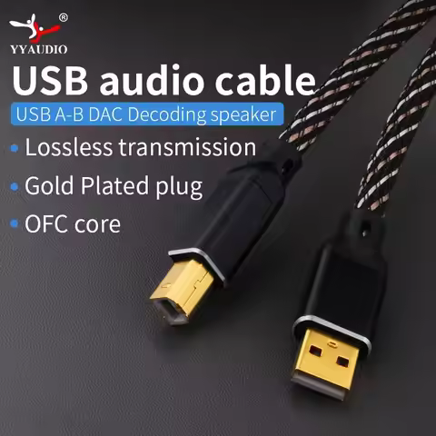 YYAUDIO HIFI USB OTG Cable USB Type A to B USB Cable 6N OFC Type C to B Audio Cable Decoder DAC Soun