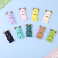 Charm BearBrick Colorful Matte For You To Decorate Hairpin, Jibbitz Stickers, Phone Cover, DIY