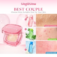 Glad2Glow 2 In 1 Skincare Set Perfect Cover Cushion Foundation +Micellar Water