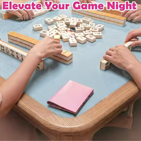 2PCS Mahjong Score Card Holder PU Rule Card Case with for Table Reference, Clubs and Travel Storage 