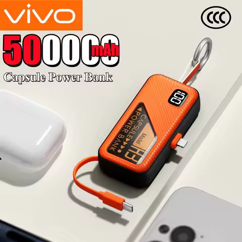 VIVO 500000mAh Capsule Power Bank Fast Charging High Capacity Power Bank with Digital Display Portab