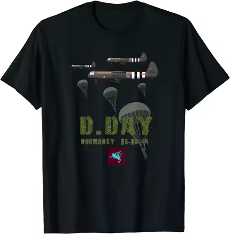 streetwear fashion vintage 6th Airborne Division D-Day Normandy WW2 Men T-Shirt Short Sleeve Casual 