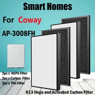 for Coway air purifier TUBA AP-3008FH AP3008FH CompatibleHEPA Filter& Deodorisation Filter