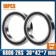 6806-2RS Bearing ( 10 PCS ) 30*42*7 mm Thin Section 6806 2RS Ball Bearings 6806RS 61806 RS