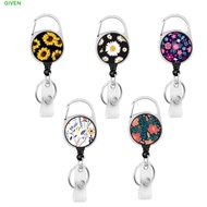 GIVEN Name Tag Holder Easy Pull Office Supplies Nurse Badge Reel Lanyard Clip Retract Pull Key Chain