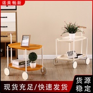 ST-🌊Sofa Side Table Creative Trolley Floor Movable Simple Lunar Rover Living Room and Kitchen Trolley Rack EEU9