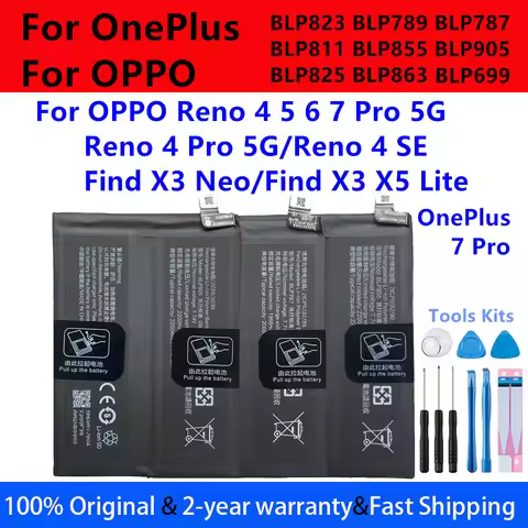BLP823 BLP789 BLP787 BLP811 BLP855 BLP905 BLP825 BLP863 BLP699 Battery For OnePlus 7 Pro OPPO Reno 4