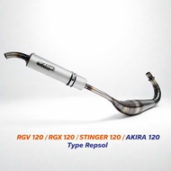 AHM Exhaust SUZUKI Satria R120 Exhaust RGV 120 RGX 120 / STINGER 120 / AKIRA 120 Type Repsol