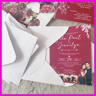 ♚  3 PAGES 3R INVITATION WITH WHITE ENVELOPE
