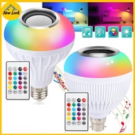 NewLook  E27 RGB Smart  Speaker Music Bulb Colorful Dimmable Light Bulb With Remote Control 12W Led 