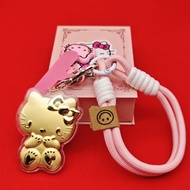 现货！足金KT猫手机挂猫咪钥匙扣可爱小猫包挂猫猫挂饰礼物招财 来财Gold KT cat phone hanging cat key chain cute9qfy