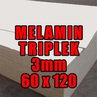 Melamin Putih Glossy Ukuran 60x120 cm Papan kayu Triplek 3mm