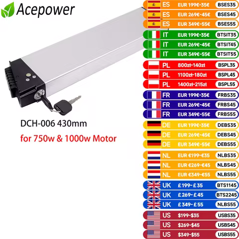 DCH-006 48V 1000W 750W Folding Electric Bike Battery 48V 14Ah 12.8Ah 12Ah Ebike Bike Batteries for M