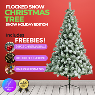 Best Price &amp; Quality Snow Flocked Christmas Tree , Free Decorations, Christmas Balls Lights, Easy Set Up Xmas Tree 5ft 6f 7ft 8ft, , Vinyl Leaves, Original Set, Christmas tree with decorations set on sale Artificial Christmas Tree