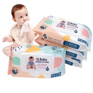 80PCS Q BABY NON ALCOHOL BABY WIPES BABY WET TISSUE ANTI BACTERIAL ALCOHOL FREE TISU BASAH BAYI TISS