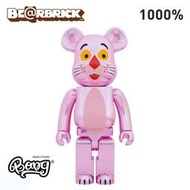 爆品 嗨購節&現貨 Bearbrick 1000%PINK PANTHER電鍍粉紅豹積木熊手辦