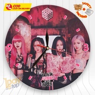Jam Dinding Motif Kayu Unik Artistik - KPOP BLACKPINK / BLACK PINK HADIAH ULANG TAHUN - SE 02-06