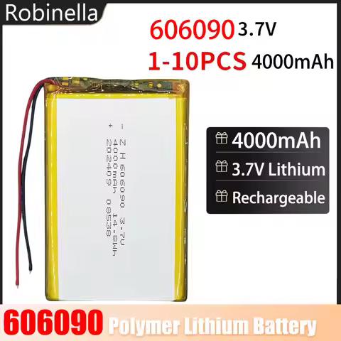 606090 Li-Polymer 3.7V 4000mAh 14.8Wh Li LiPo Battery JST-PH 2.0mm 2Pin Connector for GPS Bluetooth