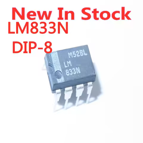 5PCS/LOT LM833N LM833 DIP-8 Op Amp Dual Channel Low Noise Operational Amplifier IC Chip In Stock New