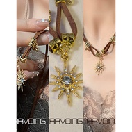 2026 Melade Sun Necklace Female Niche Design y2k Hot Girl Accessories Clavicle Sweater Chain