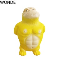WONDE Squeeze Vent Gorilla, Yellow Orangutan Squeezing Monkey Toys, Creative Elastic 16cm Funny Soft