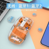 Creative New Style Tiger Cat M133 Wireless Bluetooth Three-Mode Transparent Mouse Rechargeable Bass 