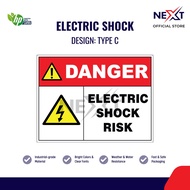 Electric Shock Risk Hazard Sign | Safety Signage | Sticker or Sticker with Board