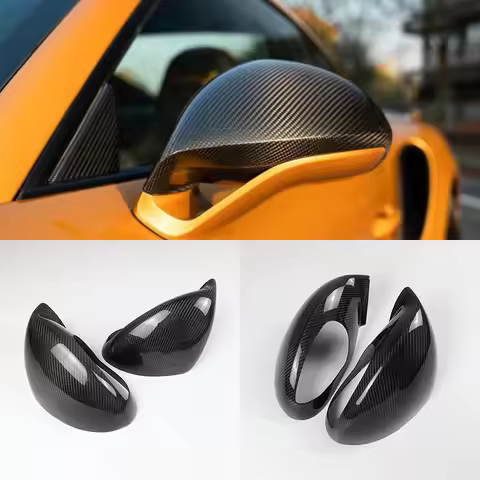 Real Carbon Fiber Mirror Cover 1Pair For Porsche 911 991 Sport 991.2 GT2 GT3 GTS LHD