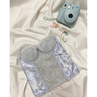 2hand cream blue corset(B70)