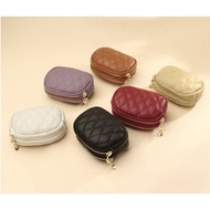 🇸🇬 Leather Pouch Card Coin Bank Note Key Short Small Purse Wallet Pouch With Zip 2 Compartments [CHR