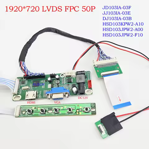 DJ103IA-03B HSD103KPW2-A10 10.3 inch 1920*720 Bar Screen LVDS 50P FPC Vehicle Center Display HDMI+VG