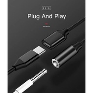 Splitter Cable Type C to Aux 3.5mm Connector 2in1 Type C To Audio 3.5mm