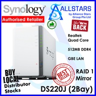Synology DS220J 2Bay Diskstation NAS (Diskless) (Realtek Quad Core 1.4GHz / 512MB DDR4)