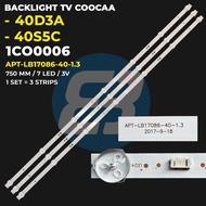 COOCAA 40 Inch TV Backlight 40D3A 40S5C APT-LB17086-40-1.3
