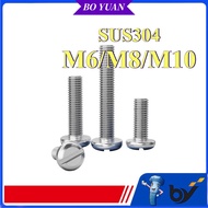 GB67 pan head one-word screw 304 stainless steel round head slotted bolt M6/M8/M10(BY-MB)