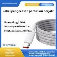 6A Braided Type-C Fast Charging Cable, PD 60W USB Data Cord For Android Phone Tablet Car Charging