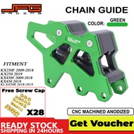 JFG Racingเฟืองรถจักรยานยนต์CNC CHAIN GUARD GUARDป้องกันSliderอลูมิเนียมสำหรับKAWASAKI KX250F KX450F