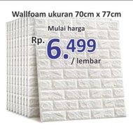 Wallpaper Dinding 3D / Wallpaper Motif Batu Bata Foam Ukuran 70X77Cm