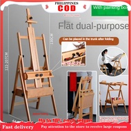 Wooden art table, flat easel, foldable easel, drawer-type beginner oil painting easel, bracket-type