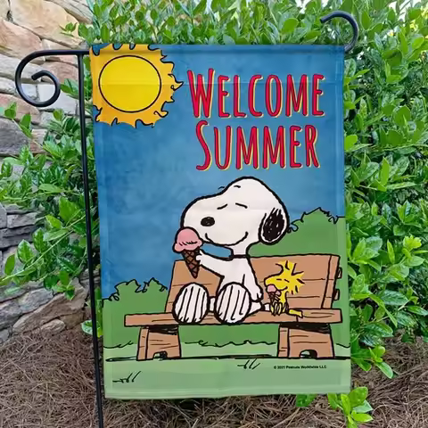 New Popular Peanuts Snoopy Welcome Summer Garden Flag FL120 TTN