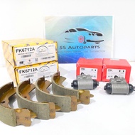 FBK & TRW Proton Saga Iswara 12V, Wira1.3/1.5 Brake Shoes (FK6712A) & Brake Pump ( BWD141)