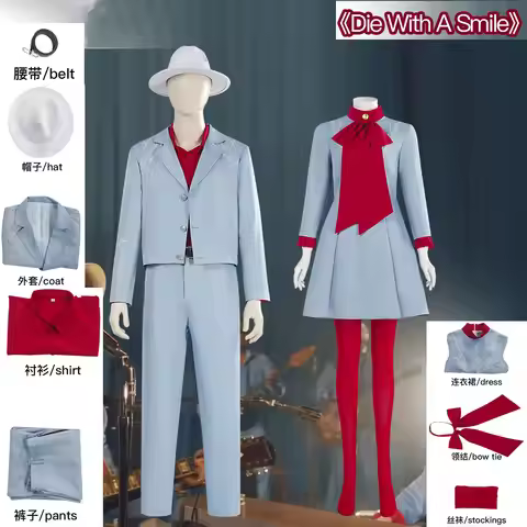 Anime Die With A Smile Lady Bruno Mars Cosplay Costume Gaga Blue Fancy Dress Halloween Party Outfit 