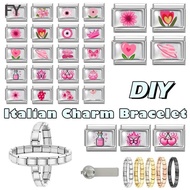 New Personalized Signature Words Italian Charms Link Fit 9mm Stainless Steel Bracelet Making DIY Jew