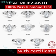 Pass Diamond Test Real Moissanite Ring 925 Sterling Silver With Certificate 3EX VVS1 D Color Diamond