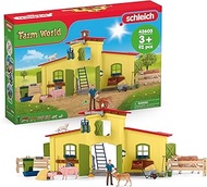 schleich 42605 Large Stable with Animals and Accessories, from 3 Years, Farm World Playset, 64 Piece
