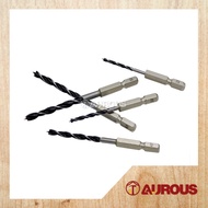 HSS HEX SHANK 6MM WOOD WORKING BRAD POINT TWIST DRILL BIT (2MM-10MM) Drill Bit Set