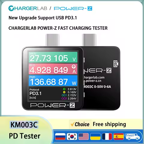 POWRE-Z KM003C Tester Portable USB-C PD3.1 QC5.0 Fast charging tester 240W Mxa Digital voltmeter and